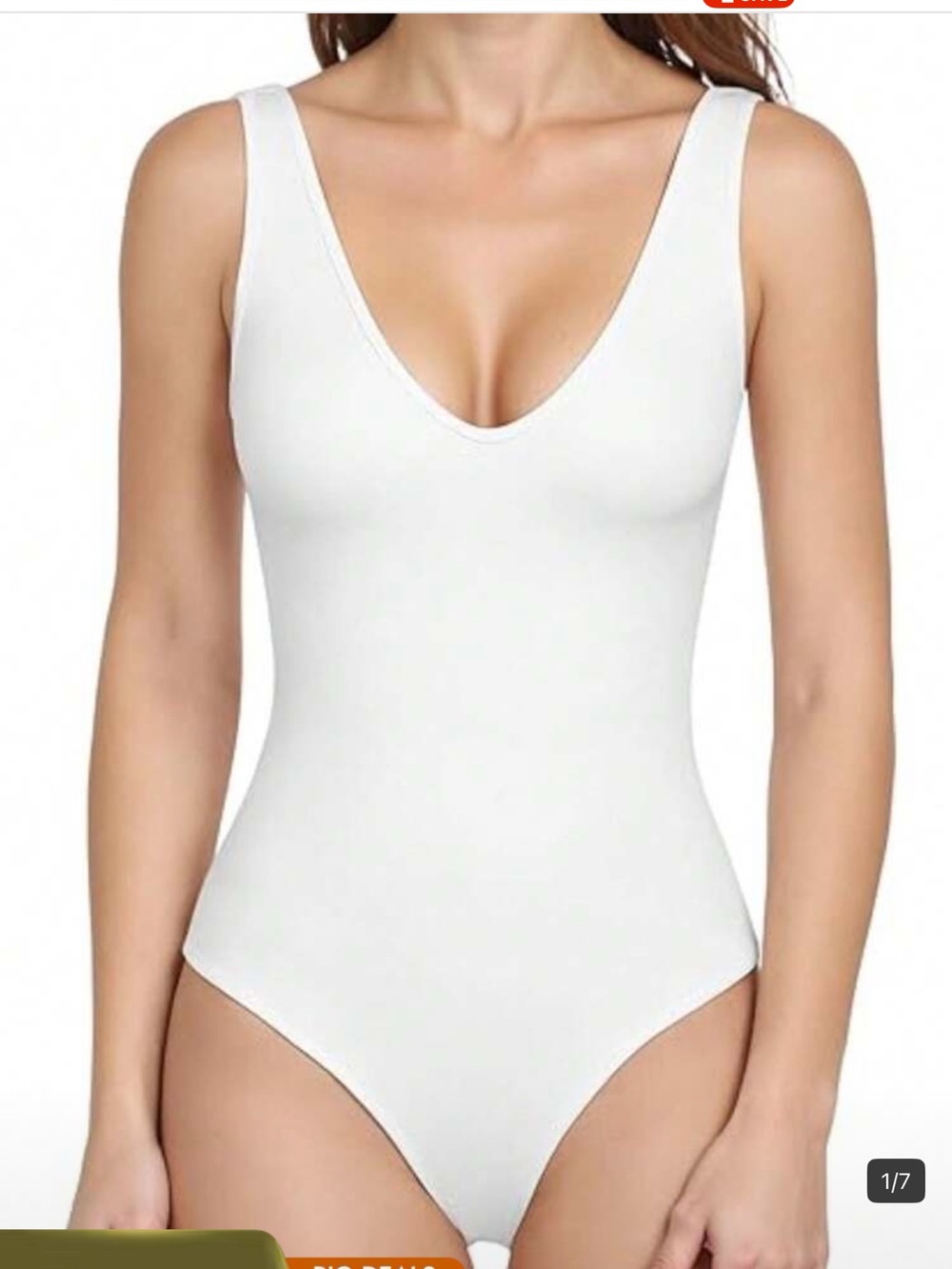 SHEIN White Scoop Neck Seamless Bodysuit NEW